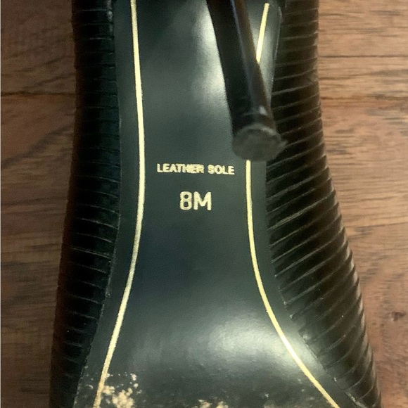 Vintage Charles Jourdan Amanda Black Leather Peep Toe Booties - Picture 3 of 6